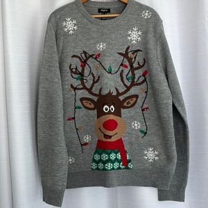Ugly Holiday Sweater; Forever 21 Men; lights up!